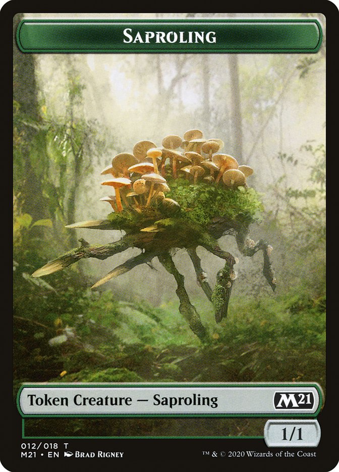 Beast // Saproling Double-Sided Token [Core Set 2021 Tokens] Magic: The Gathering