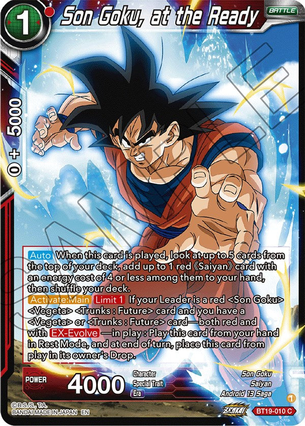 Son Goku, at the Ready (BT19-010) [Fighter's Ambition] Dragon Ball Super