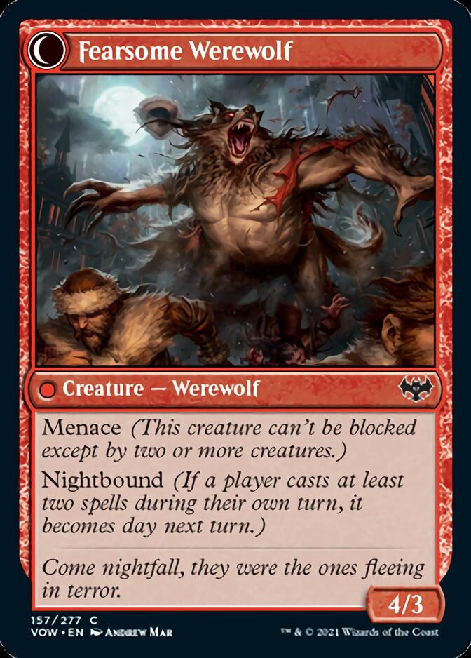 Fearful Villager // Fearsome Werewolf [Innistrad: Crimson Vow] Magic: The Gathering