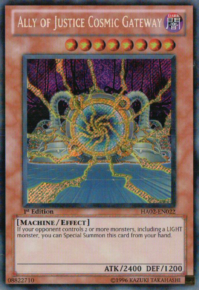 Ally of Justice Cosmic Gateway [HA02-EN022] Secret Rare Yu-Gi-Oh!