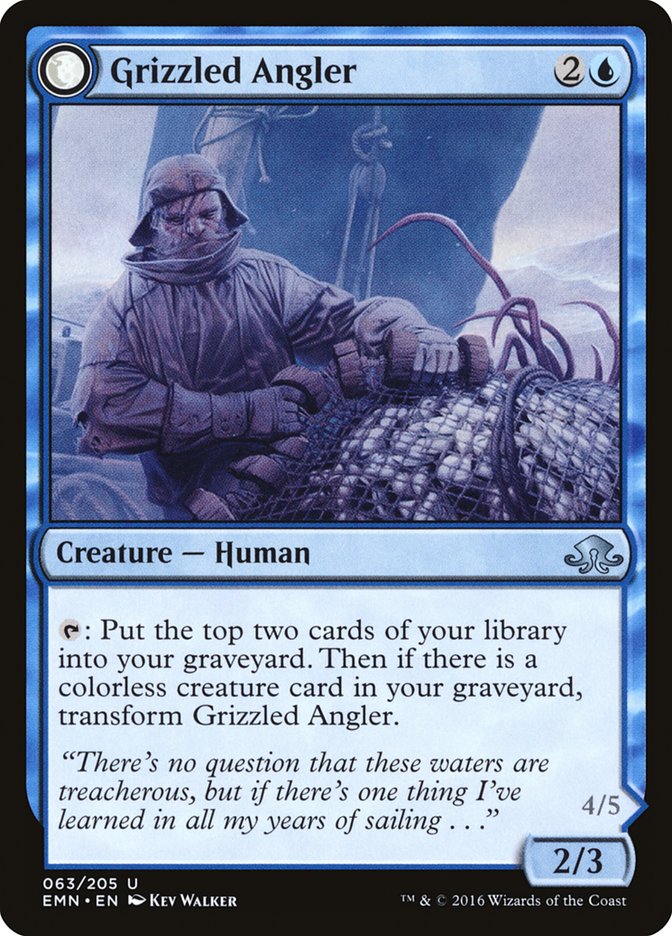 Grizzled Angler // Grisly Anglerfish [Eldritch Moon] Magic: The Gathering