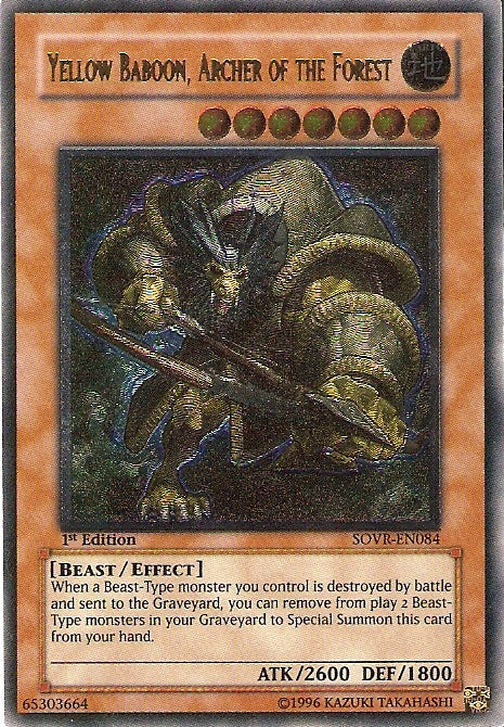 Yellow Baboon, Archer of the Forest [SOVR-EN084] Ultimate Rare Yu-Gi-Oh!