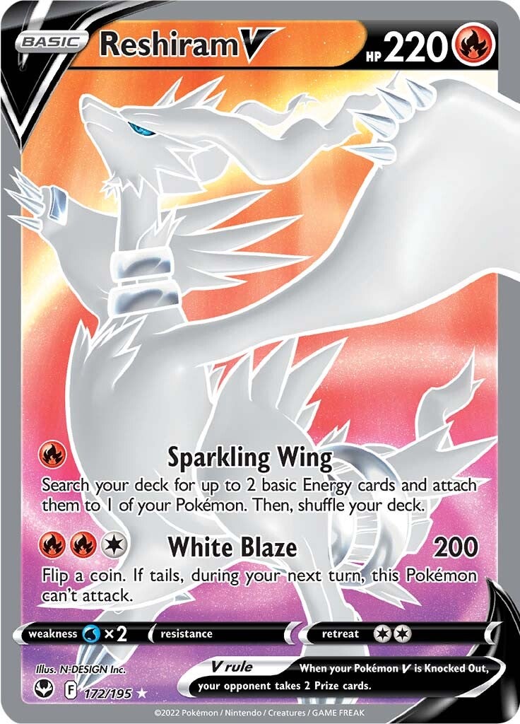 Reshiram V (172/195) [Sword & Shield: Silver Tempest] Pokémon