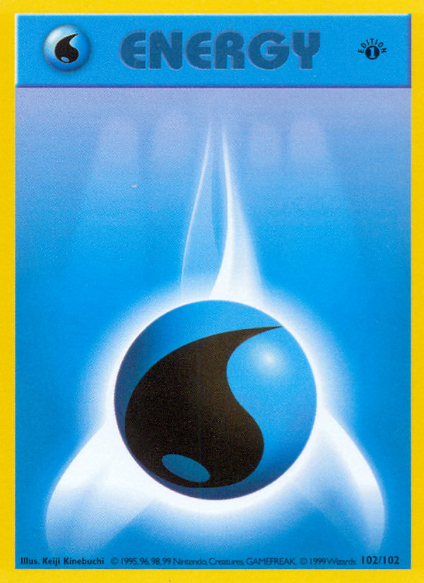 Water Energy (102/102) (Shadowless) [Base Set 1st Edition] Pokémon