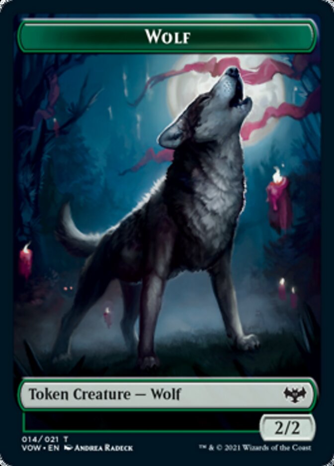 Zombie (008) // Wolf (014) Double-Sided Token [Innistrad: Crimson Vow Tokens] Magic: The Gathering