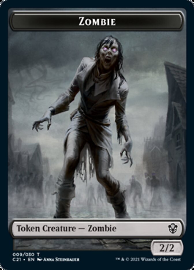 Zombie // Spirit Double-Sided Token [Commander 2021 Tokens] Magic: The Gathering