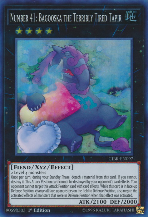 Number 41: Bagooska the Terribly Tired Tapir [CIBR-EN097] Super Rare Yu-Gi-Oh!