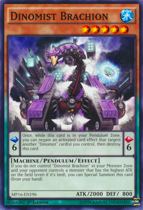 Dinomist Brachion [MP16-EN196] Common Yu-Gi-Oh!