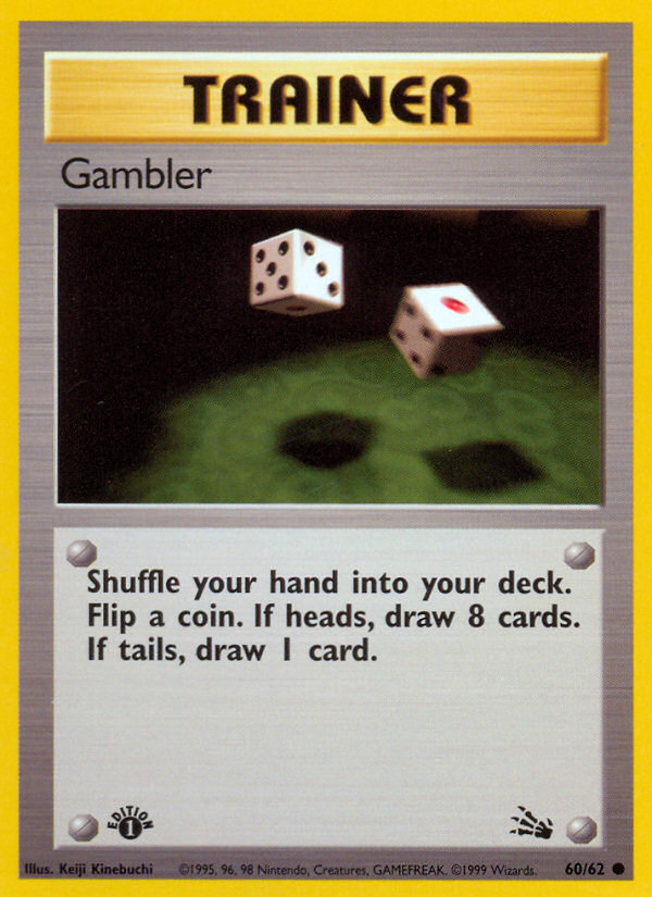 Gambler (60/62) [Fossil 1st Edition] Pokémon