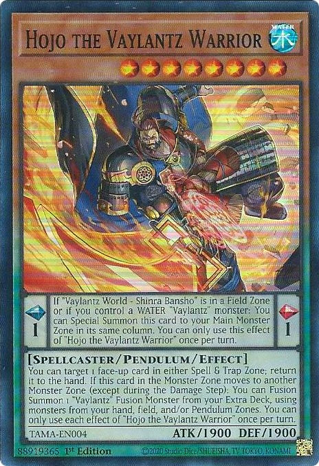 Hojo the Vaylantz Warrior [TAMA-EN004] Super Rare Yu-Gi-Oh!
