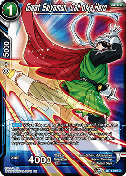 Great Saiyaman, Call of a Hero (BT14-040) [Cross Spirits] Dragon Ball Super