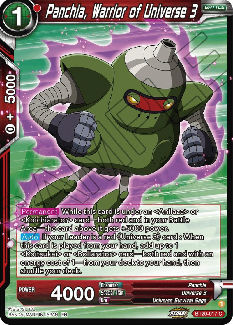 Panchia, Warrior of Universe 3 (BT20-017) [Power Absorbed] Dragon Ball Super