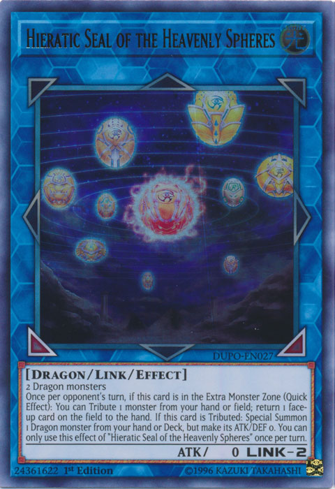 Hieratic Seal of the Heavenly Spheres [DUPO-EN027] Ultra Rare Yu-Gi-Oh!