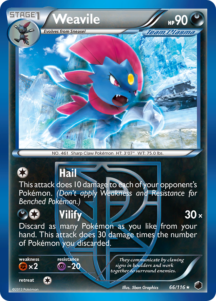 Weavile (66/116) [Black & White: Plasma Freeze] Pokémon