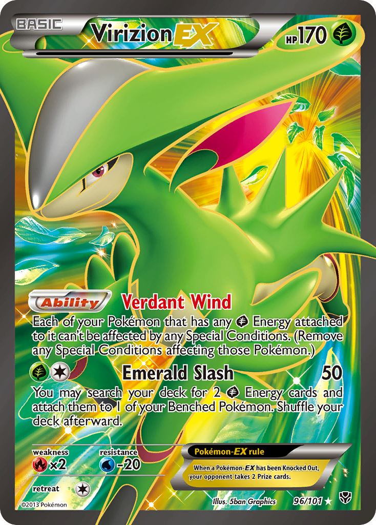 Virizion EX (96/101) [Black & White: Plasma Blast] Pokémon