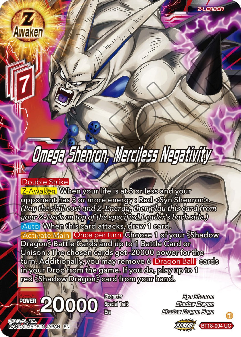 Omega Shenron, Merciless Negativity (BT18-004) [Dawn of the Z-Legends] Dragon Ball Super