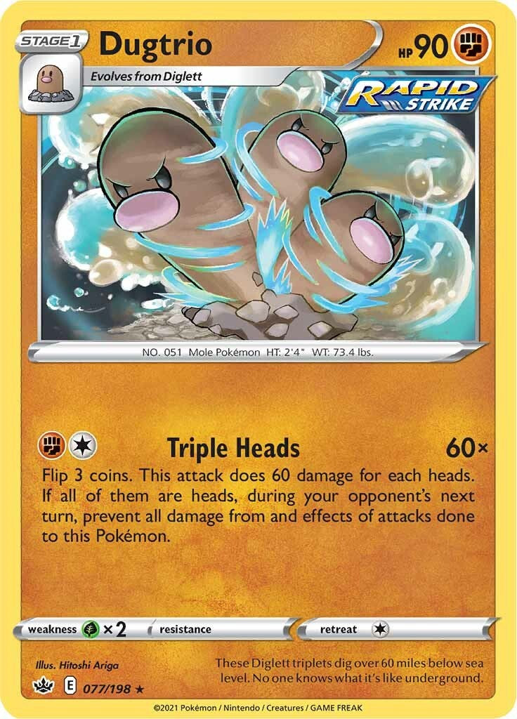 Dugtrio (077/198) [Sword & Shield: Chilling Reign] Pokémon