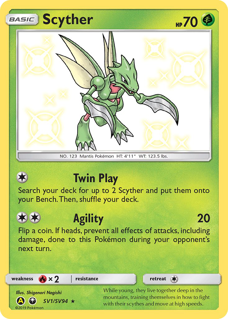 Scyther (SV1/SV94) [Sun & Moon: Hidden Fates - Shiny Vault] Pokémon