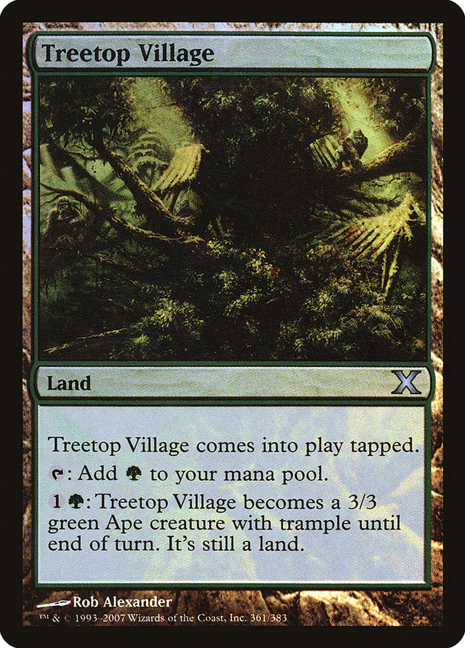 Treetop Village (Premium Foil) [Tenth Edition] Magic: The Gathering