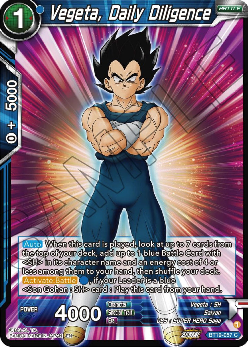 Vegeta, Daily Diligence (BT19-057) [Fighter's Ambition] Dragon Ball Super