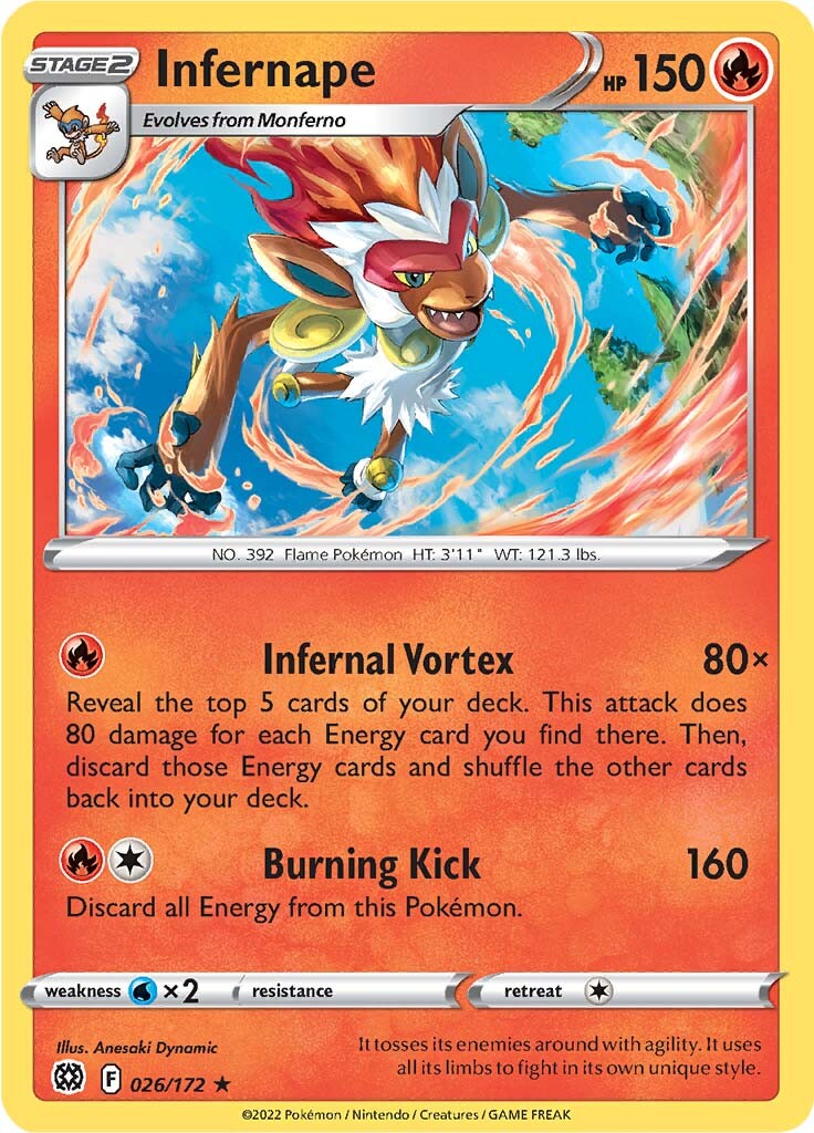 Infernape (026/172) (Theme Deck Exclusive) [Sword & Shield: Brilliant Stars] Pokémon