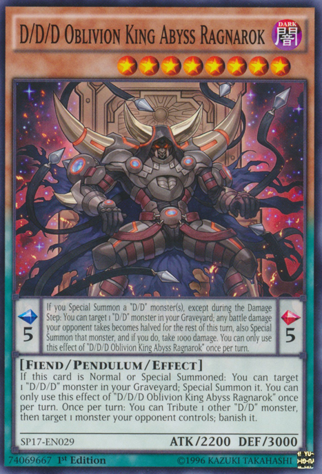 D/D/D Oblivion King Abyss Ragnarok [SP17-EN029] Common Yu-Gi-Oh!