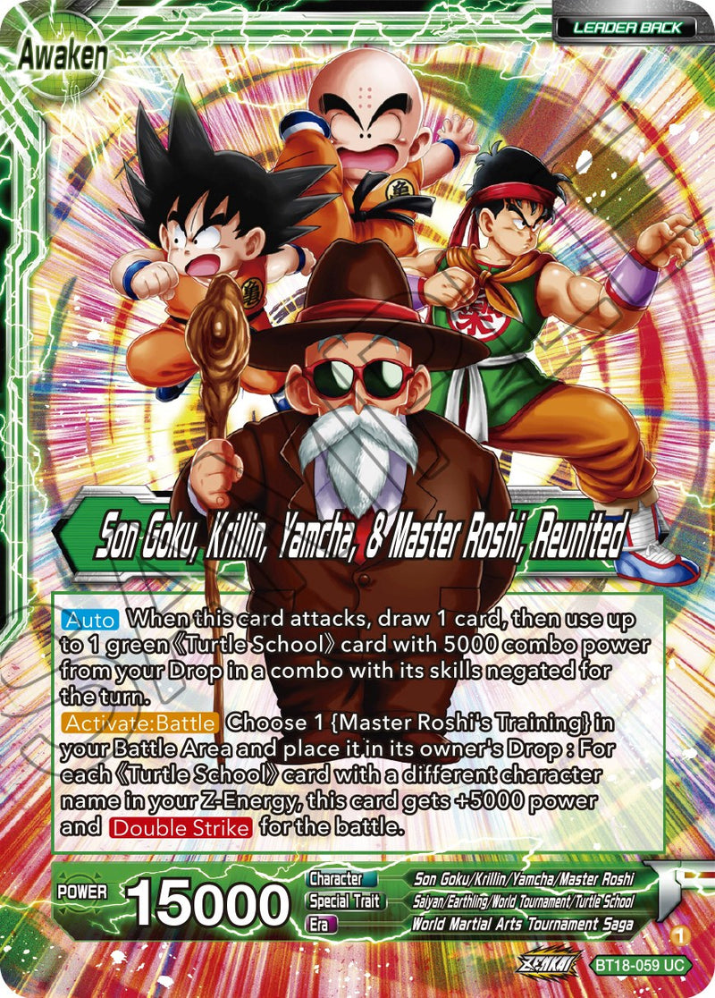 Master Roshi // Son Goku, Krillin, Yamcha, & Master Roshi, Reunited (BT18-059) [Dawn of the Z-Legends] Dragon Ball Super