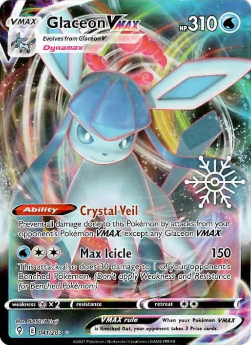 Glaceon VMAX (041/203) (Holiday Calendar) [Sword & Shield: Evolving Skies] Pokémon