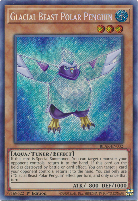 Glacial Beast Polar Penguin [BLAR-EN032] Secret Rare Yu-Gi-Oh!