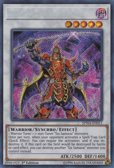 Legendary Six Samurai - Shi En [SPWA-EN011] Secret Rare Yu-Gi-Oh!