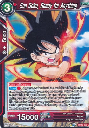 Son Goku, Ready for Anything (BT12-006) [Vicious Rejuvenation] Dragon Ball Super