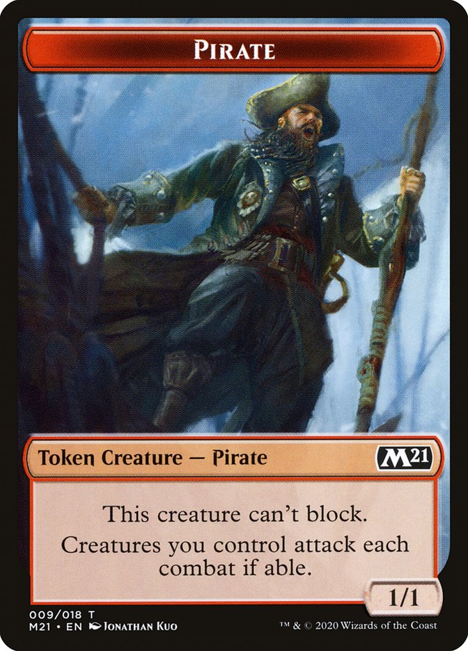 Cat (011) // Pirate Double-Sided Token [Core Set 2021 Tokens] Magic: The Gathering