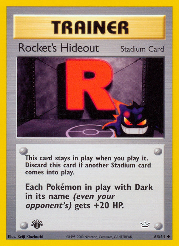 Rocket's Hideout (63/64) [Neo Revelation 1st Edition] Pokémon