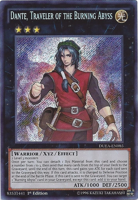 Dante, Traveler of the Burning Abyss [DUEA-EN085] Secret Rare Yu-Gi-Oh!