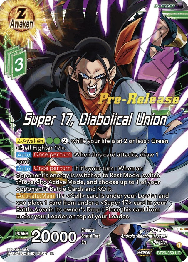 Super 17, Diabolical Union (BT20-059) [Power Absorbed Prerelease Promos] Dragon Ball Super