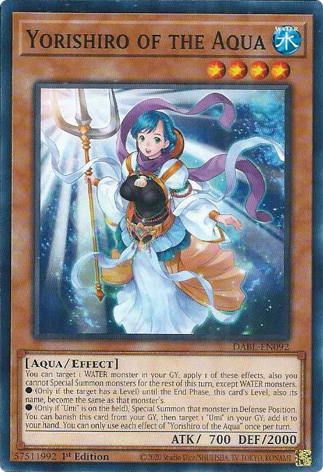 Yorishiro of the Aqua [DABL-EN092] Common Yu-Gi-Oh!