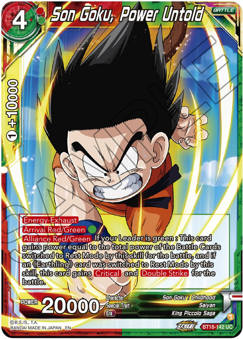 Son Goku, Power Untold (BT18-142) [Dawn of the Z-Legends] Dragon Ball Super