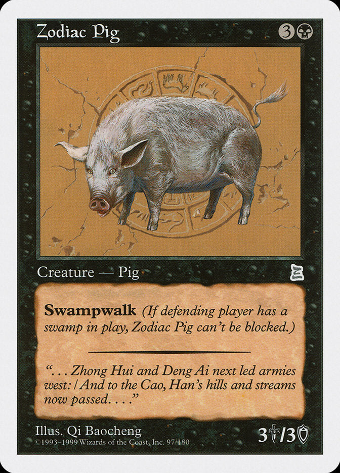 Zodiac Pig [Portal Three Kingdoms] Magic: The Gathering