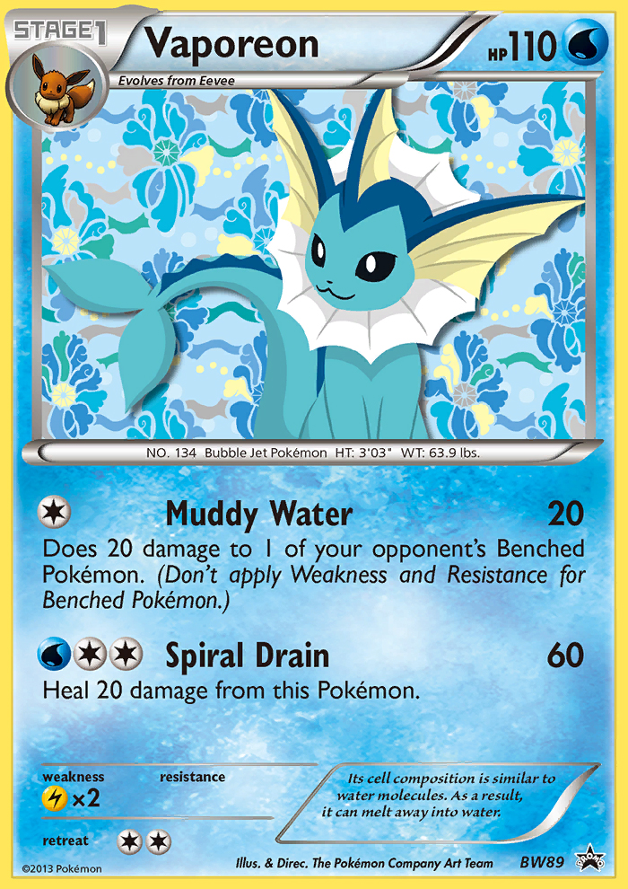 Vaporeon (BW89) [Black & White: Black Star Promos] Pokémon