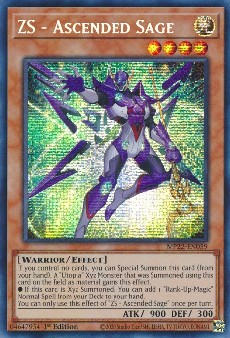 ZS - Ascended Sage [MP22-EN059] Prismatic Secret Rare Yu-Gi-Oh!