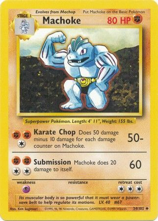 Machoke (34/102) [Base Set Unlimited] Pokémon