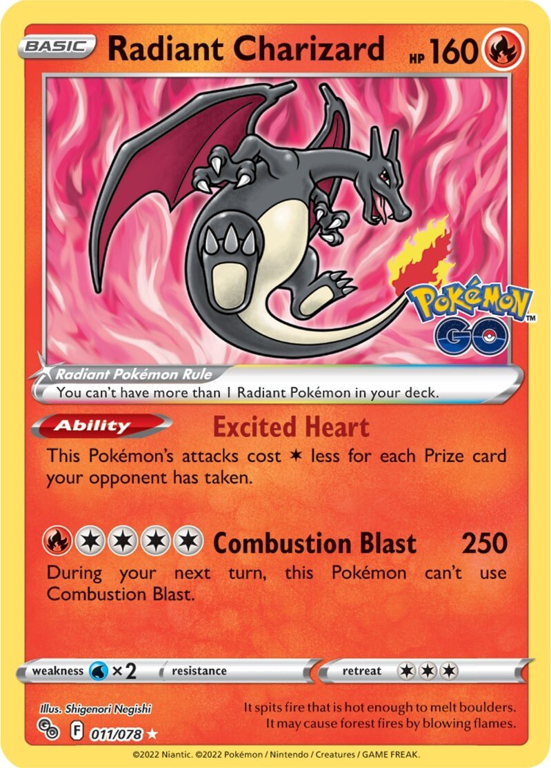 Radiant Charizard (011/078) [Pokémon GO] Pokémon