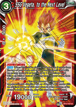 SSG Vegeta, to the Next Level (Uncommon) (BT13-022) [Supreme Rivalry] Dragon Ball Super