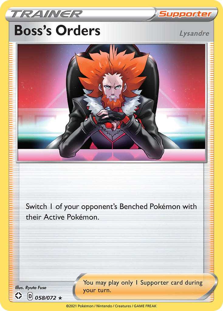 Boss's Orders (058/72) (Theme Deck Exclusive) [Sword & Shield: Shining Fates] Pokémon