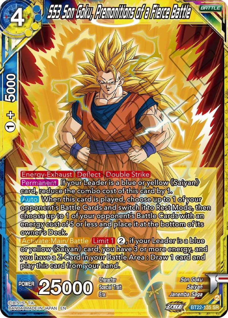 SS3 Son Goku, Premonitions of a Fierce Battle (BT22-135) [Critical Blow] Dragon Ball Super