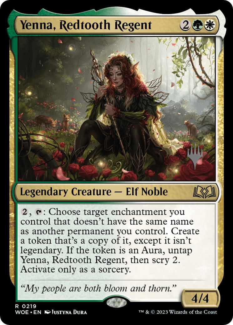 Yenna, Redtooth Regent (Promo Pack) [Wilds of Eldraine Promos] Magic: The Gathering