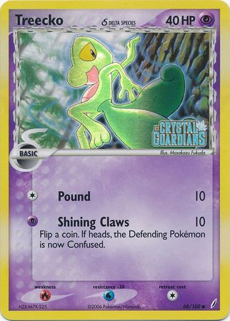 Treecko (68/100) (Delta Species) (Stamped) [EX: Crystal Guardians] Pokémon