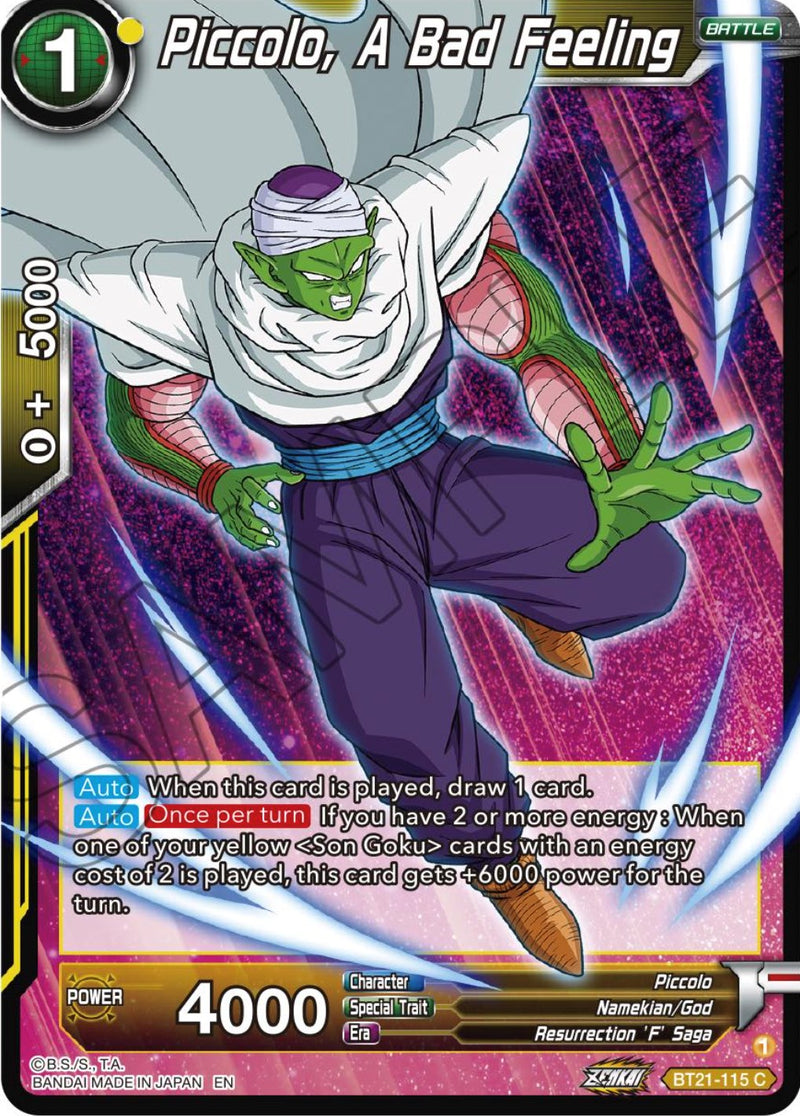 Piccolo, A Bad Feeling (BT21-115) [Wild Resurgence] Dragon Ball Super