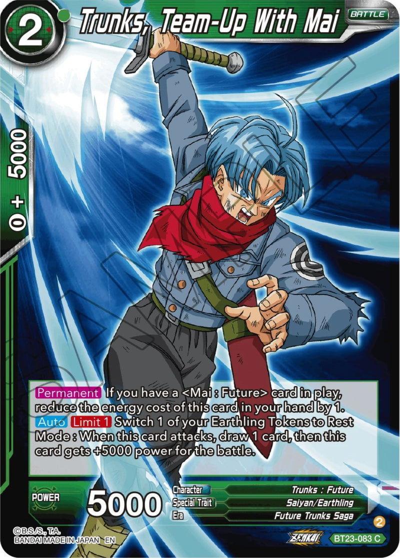 Trunks, Team-Up With Mai (BT23-083) [Perfect Combination] Dragon Ball Super