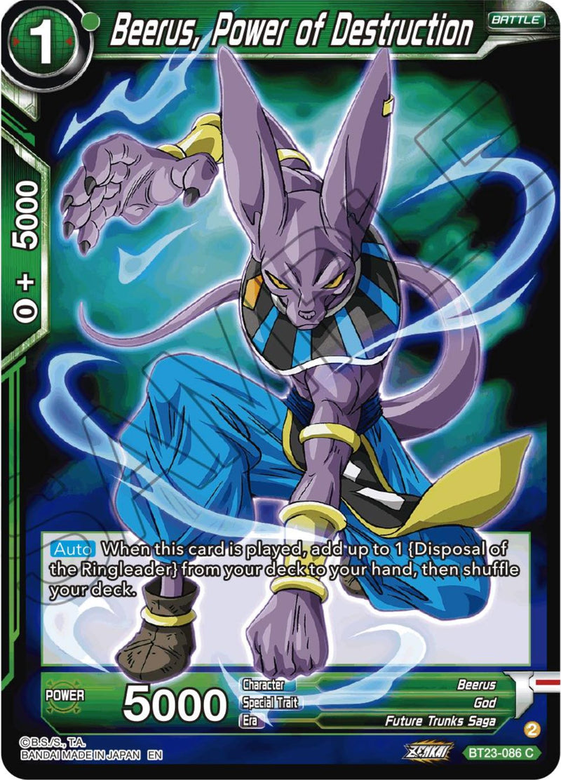 Beerus, Power of Destruction (BT23-086) [Perfect Combination] Dragon Ball Super